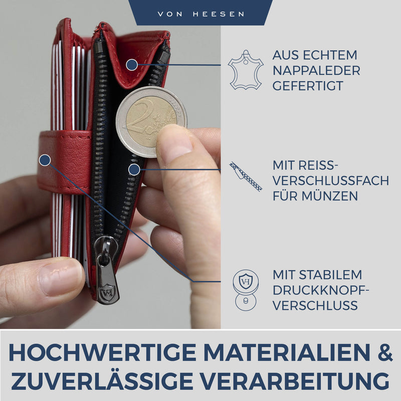 Kartenetui mit RFID-Schutz & 9 Kartenfächer (Genarbt)