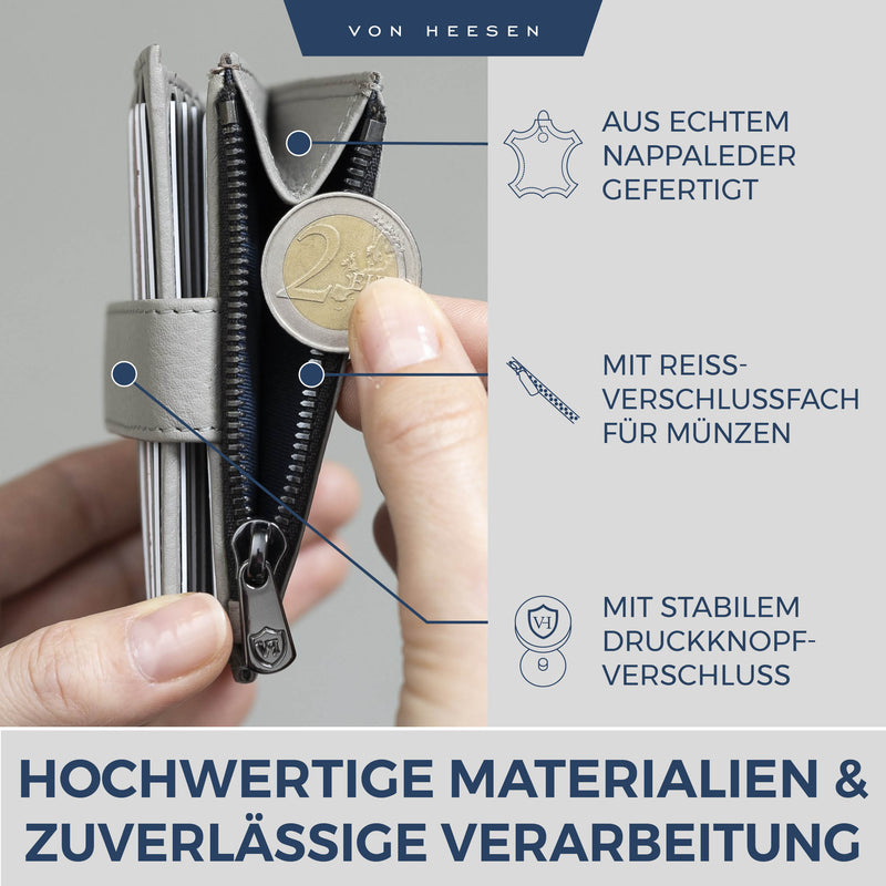 Kartenetui mit RFID-Schutz & 9 Kartenfächer (Genarbt)