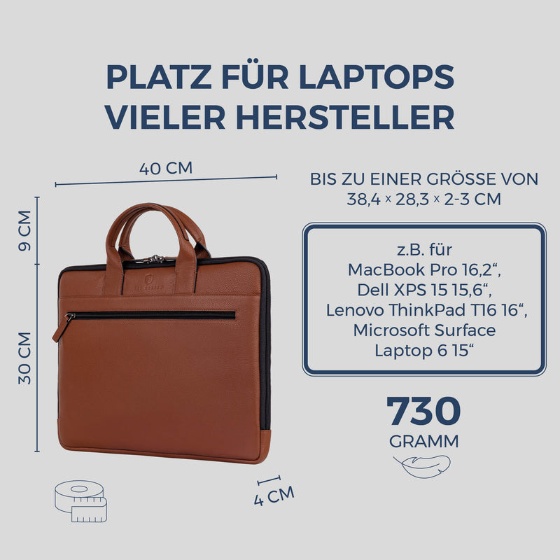 Laptoptasche mit Trolley-Schlaufe (Genarbt)