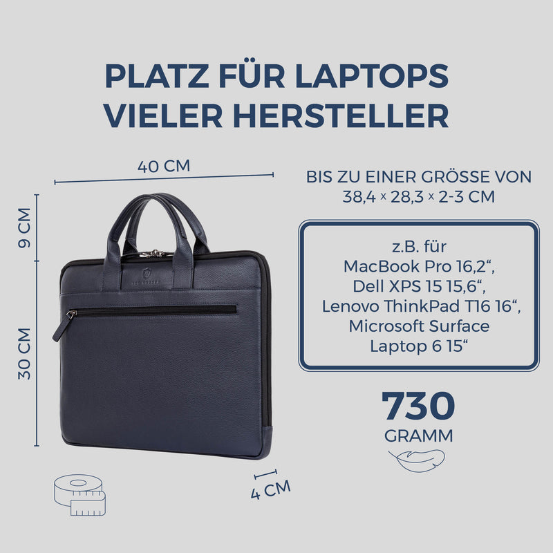 Laptoptasche mit Trolley-Schlaufe (Genarbt)