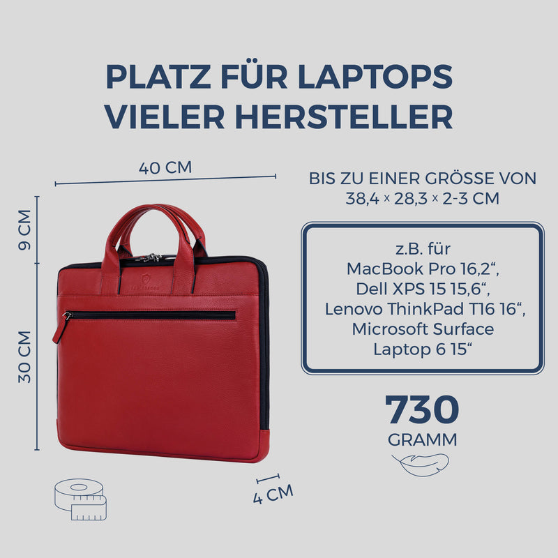 Laptoptasche mit Trolley-Schlaufe (Genarbt)