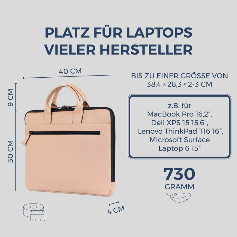 Laptoptasche mit Trolley-Schlaufe (Genarbt)
