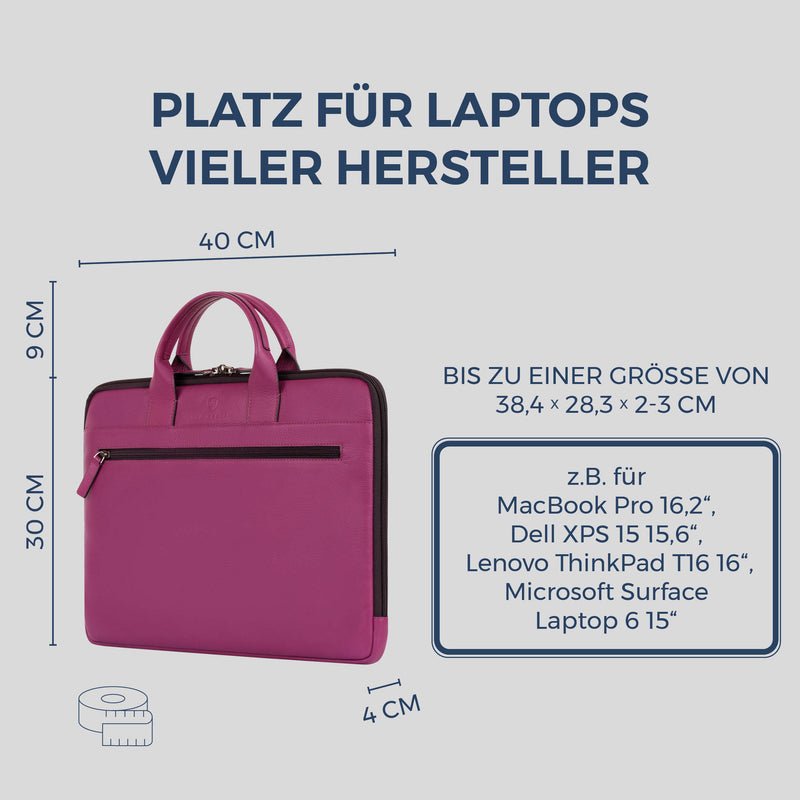 Laptoptasche mit Trolley-Schlaufe (Genarbt)