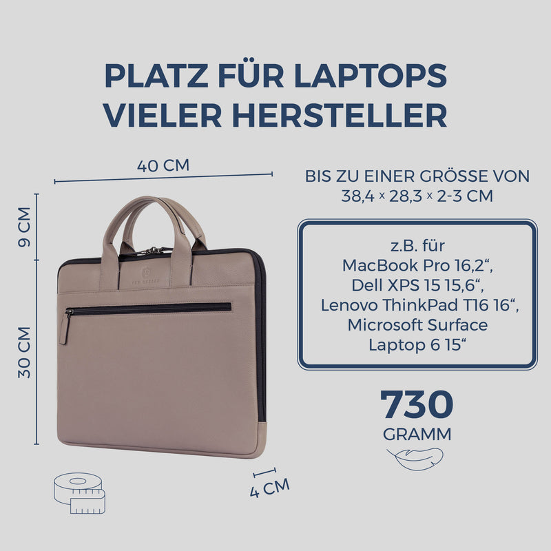Laptoptasche mit Trolley-Schlaufe (Genarbt)