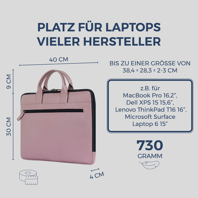 Laptoptasche mit Trolley-Schlaufe (Genarbt)