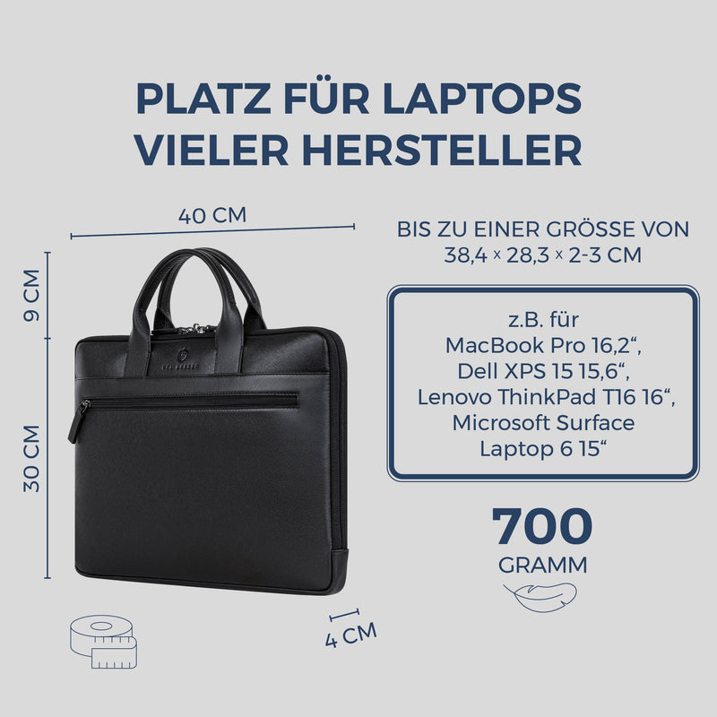 Laptoptasche mit Trolley-Schlaufe (Saffiano)
