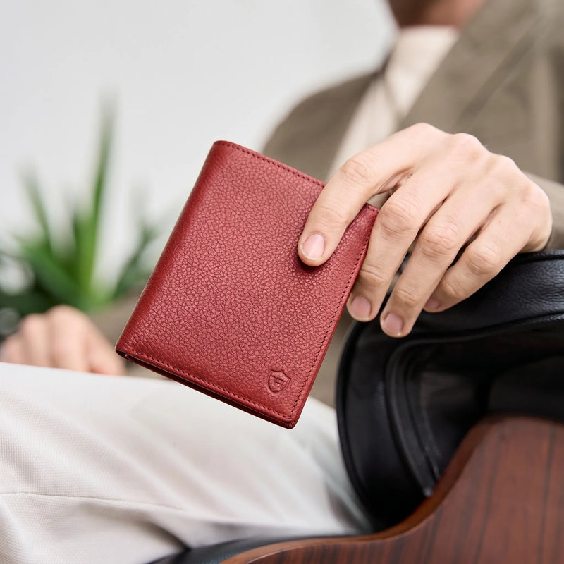 Geldbörse mit RFID-Schutz & 8 Kartenfächer (Genarbt)