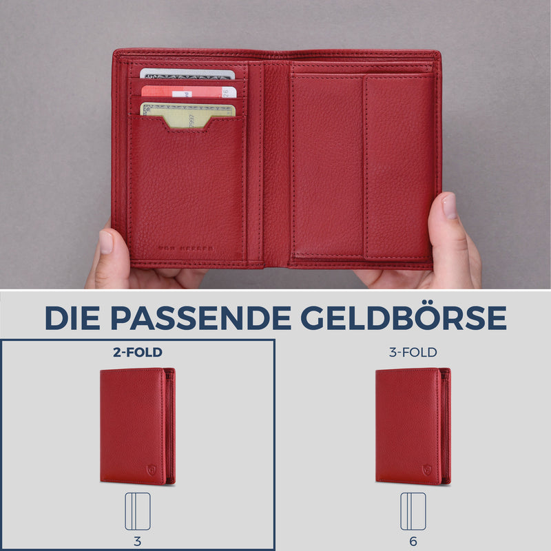 Geldbörse mit RFID-Schutz & 8 Kartenfächer (Genarbt)