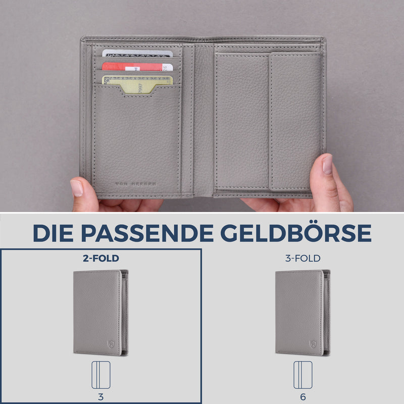 Geldbörse mit RFID-Schutz & 8 Kartenfächer (Genarbt)