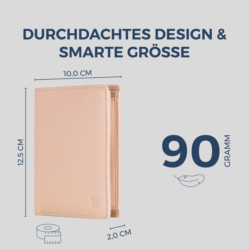 Geldbörse mit RFID-Schutz & 8 Kartenfächer (Genarbt)