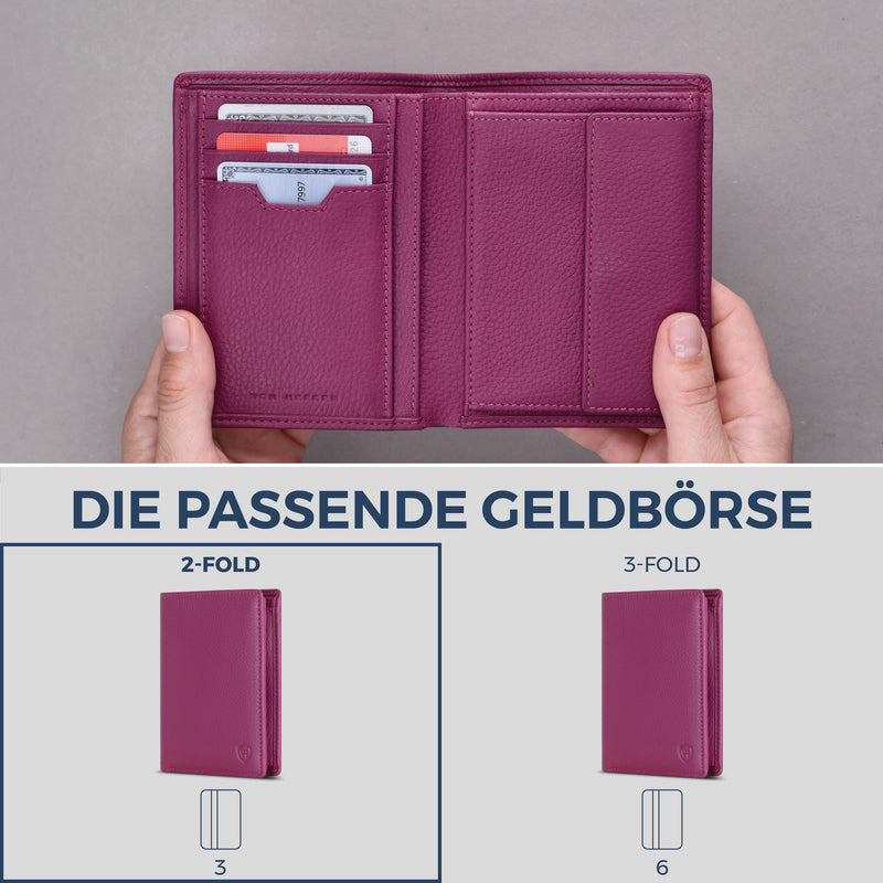 Geldbörse mit RFID-Schutz & 8 Kartenfächer (Genarbt)