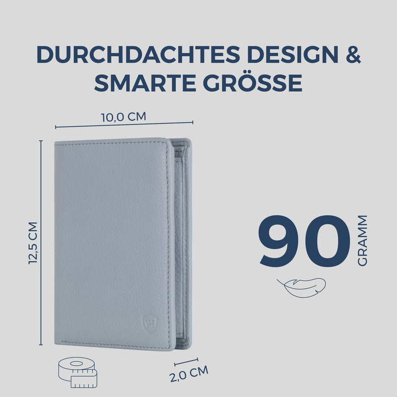 Geldbörse mit RFID-Schutz & 8 Kartenfächer (Genarbt)