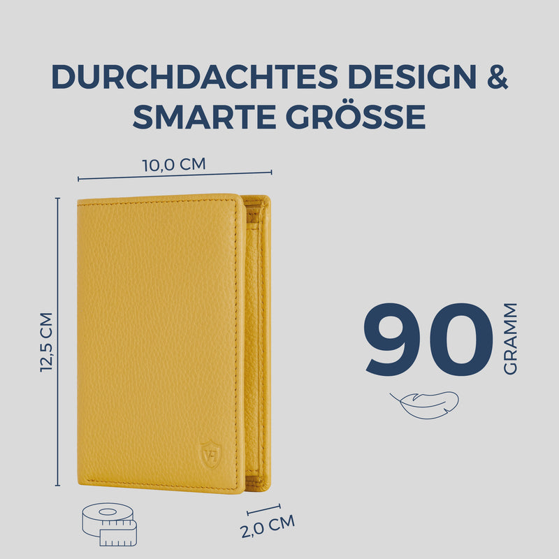 Geldbörse mit RFID-Schutz & 8 Kartenfächer (Genarbt)