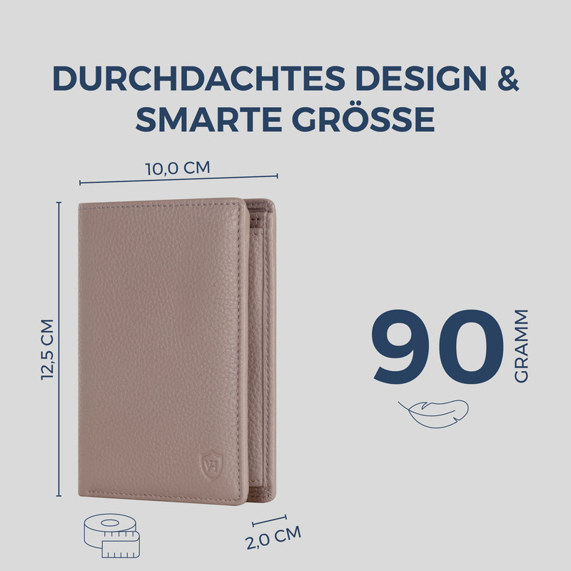 Geldbörse mit RFID-Schutz & 8 Kartenfächer (Genarbt)