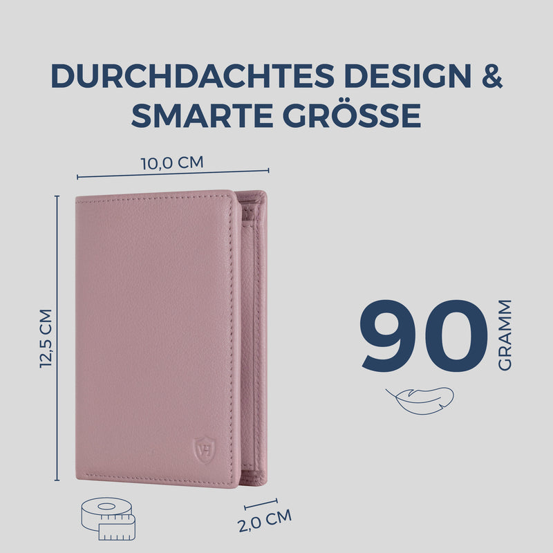 Geldbörse mit RFID-Schutz & 8 Kartenfächer (Genarbt)
