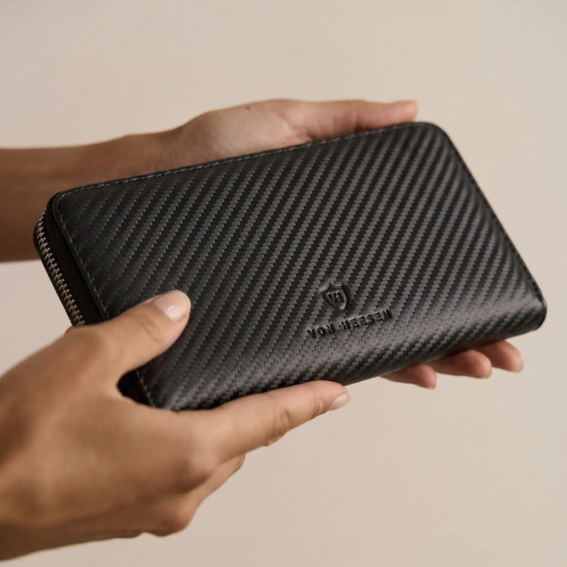 Geldbörse mit RFID-Schutz & 1 Hauptfach (Carbon)