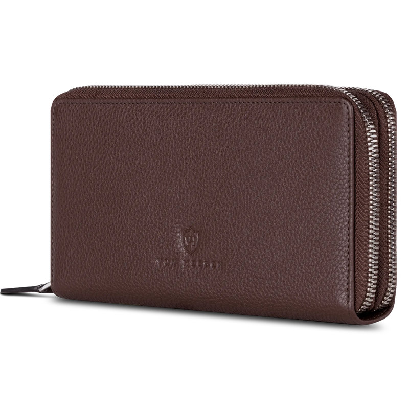 Geldbörse mit RFID-Schutz & 2 Hauptfächer (Genarbt)