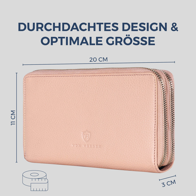 Geldbörse mit RFID-Schutz & 2 Hauptfächer (Genarbt)