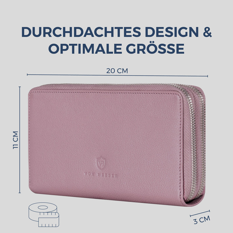 Geldbörse mit RFID-Schutz & 2 Hauptfächer (Genarbt)