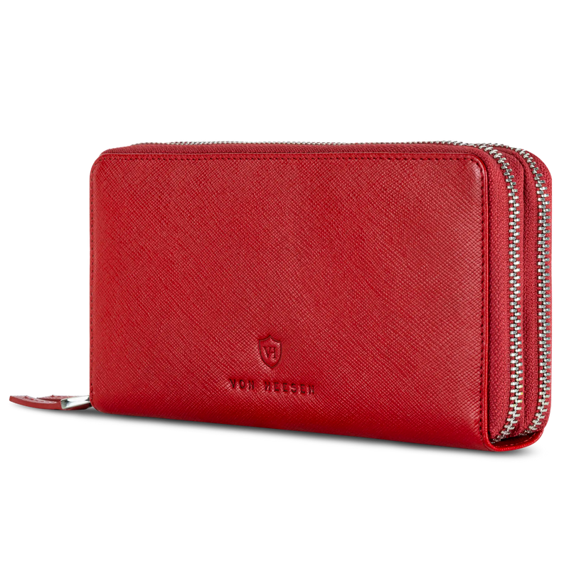 Geldbörse mit RFID-Schutz & 2 Hauptfächer (Saffiano)