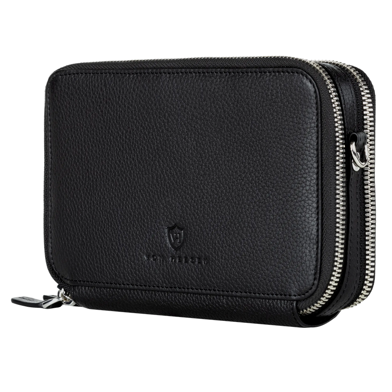 Geldbörse mit RFID-Schutz & 2 Hauptfächer zum Umhängen (Genarbt)