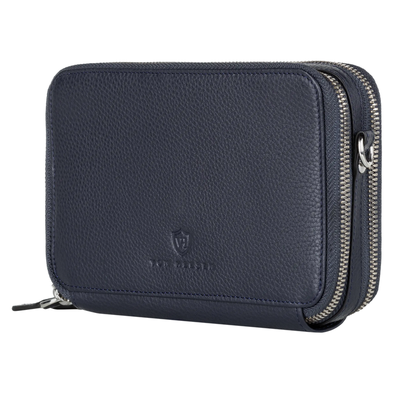 Geldbörse mit RFID-Schutz & 2 Hauptfächer zum Umhängen (Genarbt)