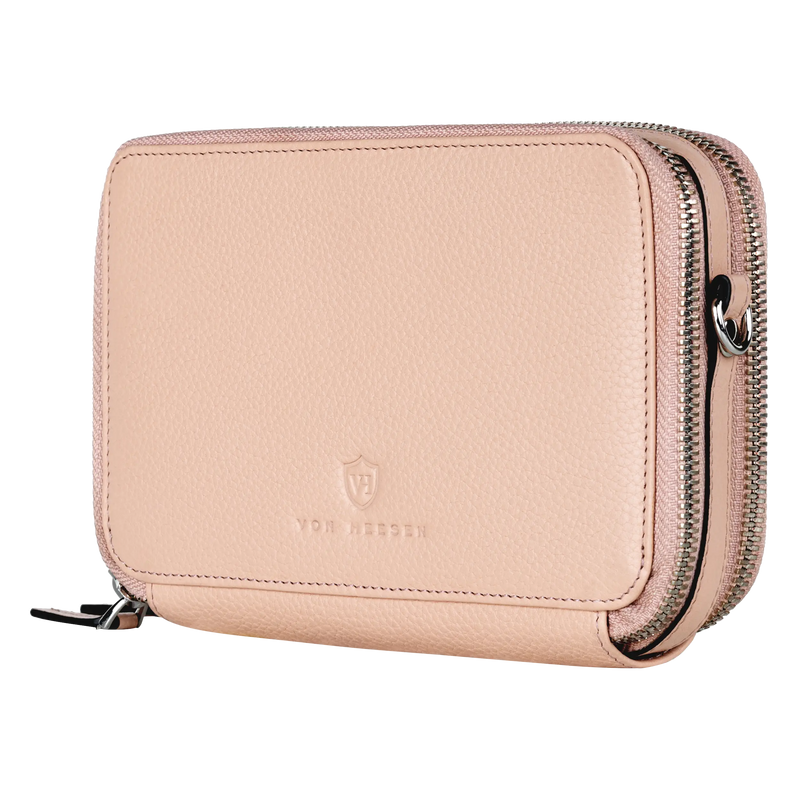 Geldbörse mit RFID-Schutz & 2 Hauptfächer zum Umhängen (Genarbt)