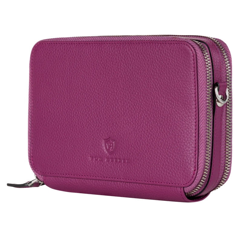 Geldbörse mit RFID-Schutz & 2 Hauptfächer zum Umhängen (Genarbt)