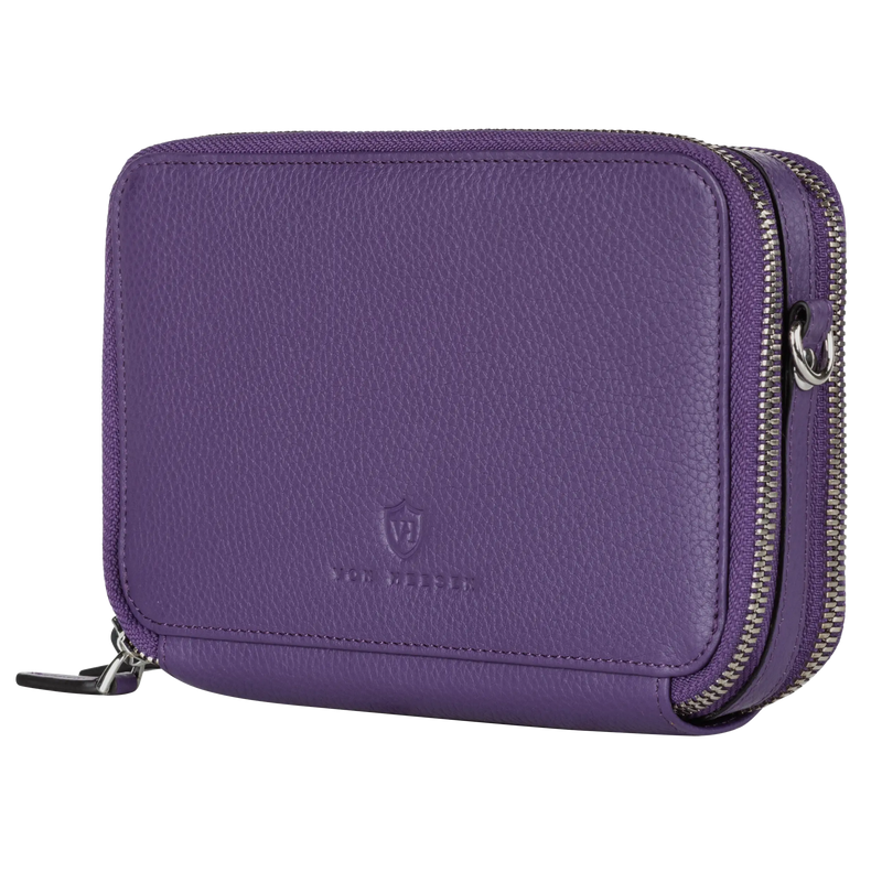 Geldbörse mit RFID-Schutz & 2 Hauptfächer zum Umhängen (Genarbt)