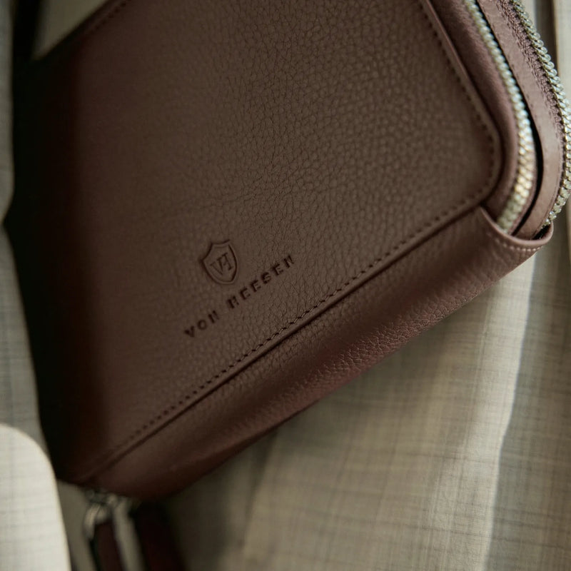 Geldbörse mit RFID-Schutz & 2 Hauptfächer zum Umhängen (Genarbt)