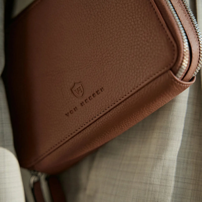 Geldbörse mit RFID-Schutz & 2 Hauptfächer zum Umhängen (Genarbt)