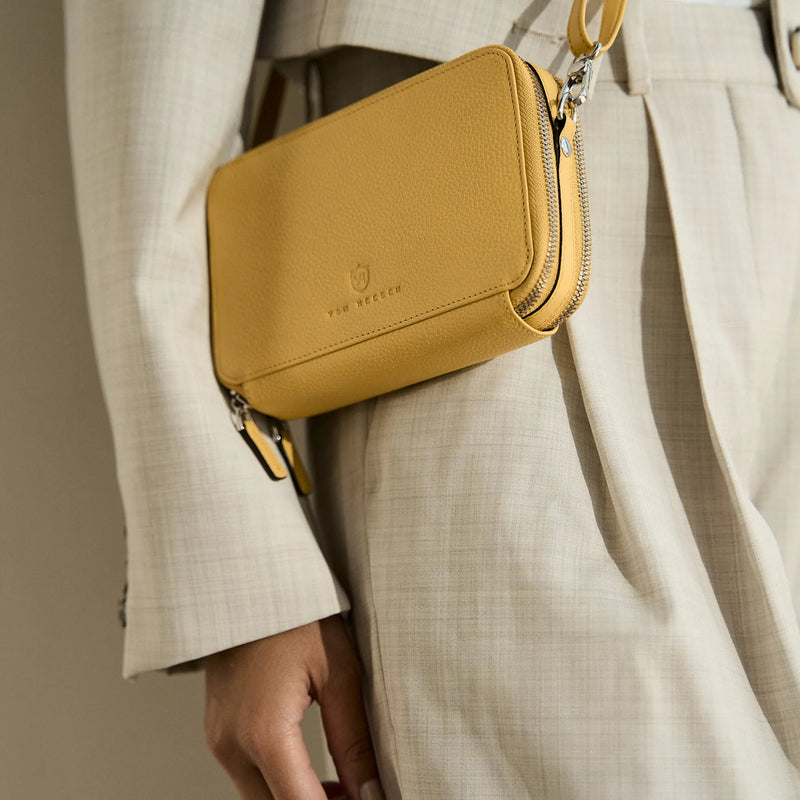 Geldbörse mit RFID-Schutz & 2 Hauptfächer zum Umhängen (Genarbt)