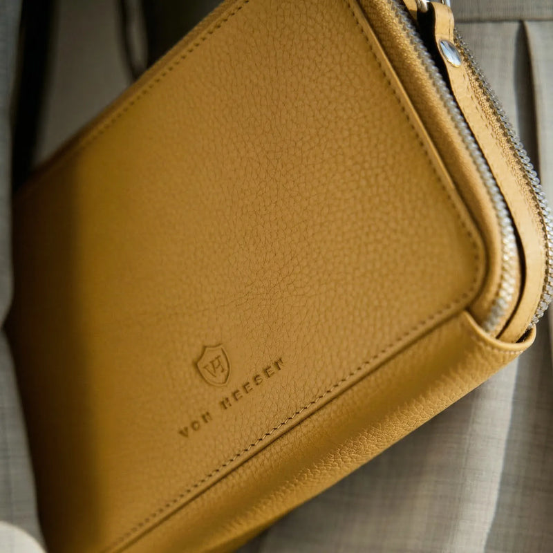 Geldbörse mit RFID-Schutz & 2 Hauptfächer zum Umhängen (Genarbt)