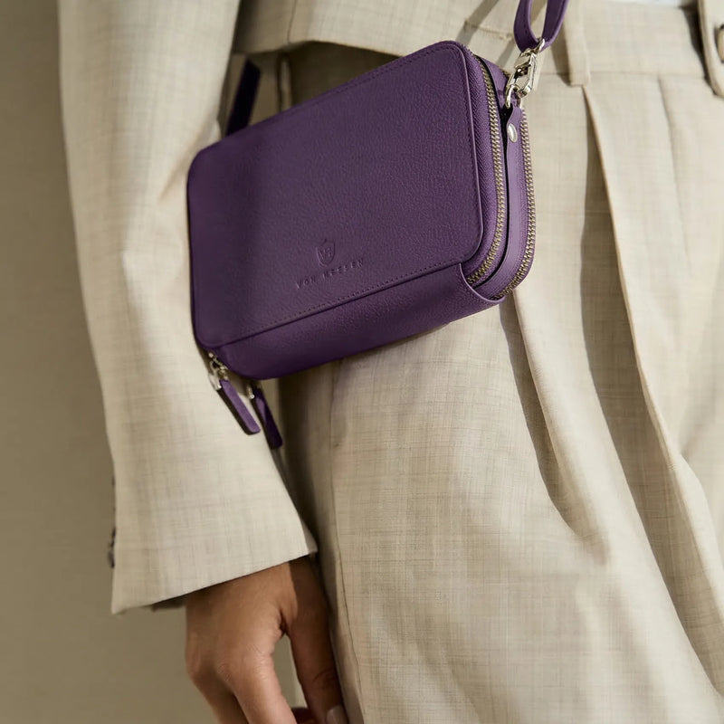 Geldbörse mit RFID-Schutz & 2 Hauptfächer zum Umhängen (Genarbt)