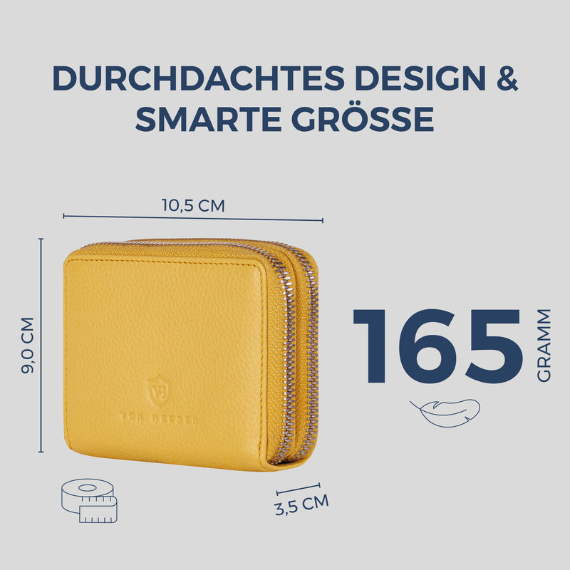 Mini-Geldbörse mit RFID-Schutz und 2 Hauptfächern (Genarbt)