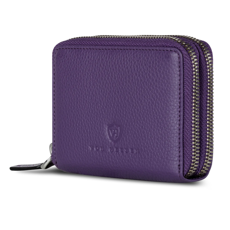 Mini-Geldbörse mit RFID-Schutz und 2 Hauptfächern (Genarbt)