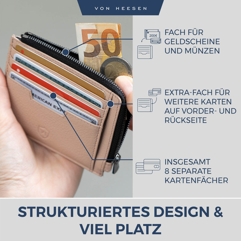 Kartenetui mit RFID-Schutz & 10 Kartenfächer (Genarbt)