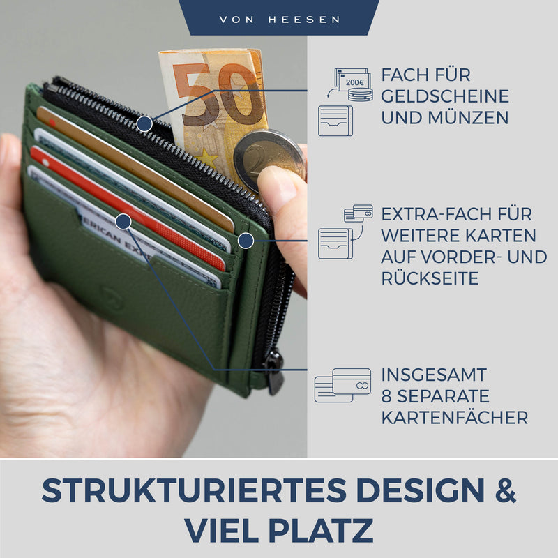 Kartenetui mit RFID-Schutz & 10 Kartenfächer (Genarbt)