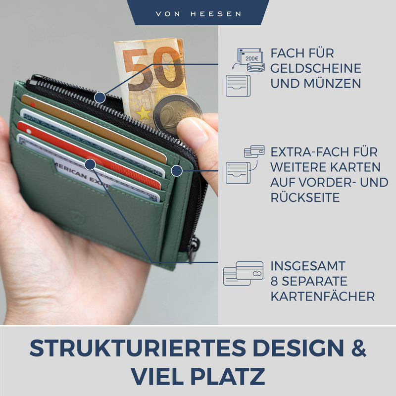 Kartenetui mit RFID-Schutz & 10 Kartenfächer (Genarbt)