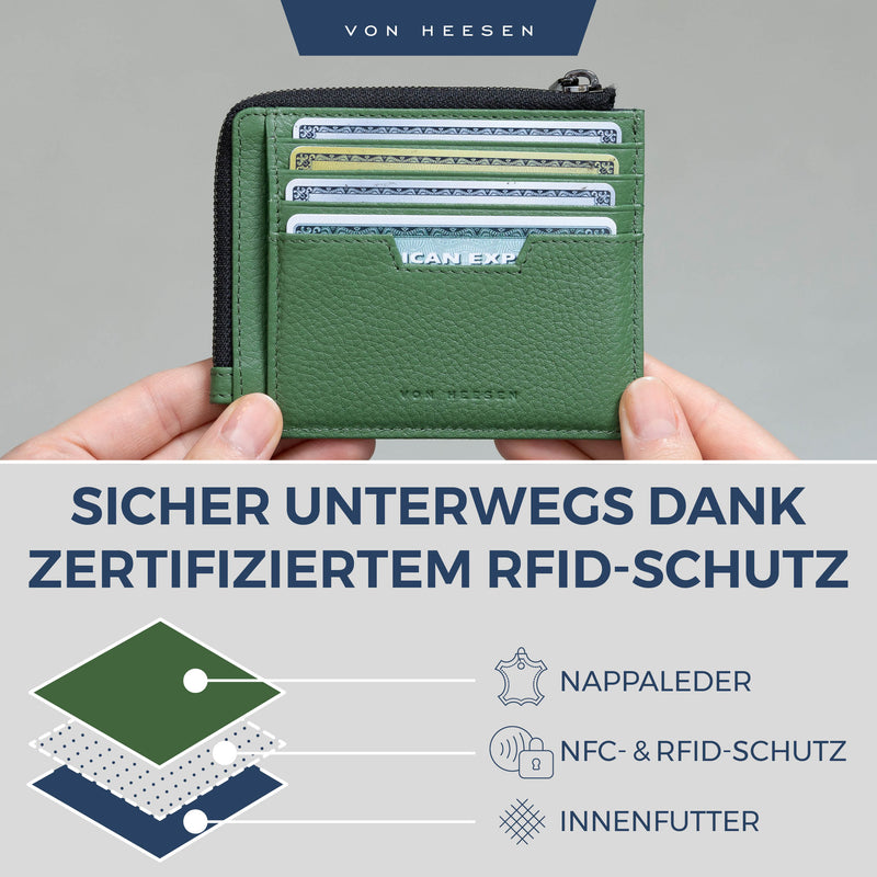 Kartenetui mit RFID-Schutz & 10 Kartenfächer (Genarbt)