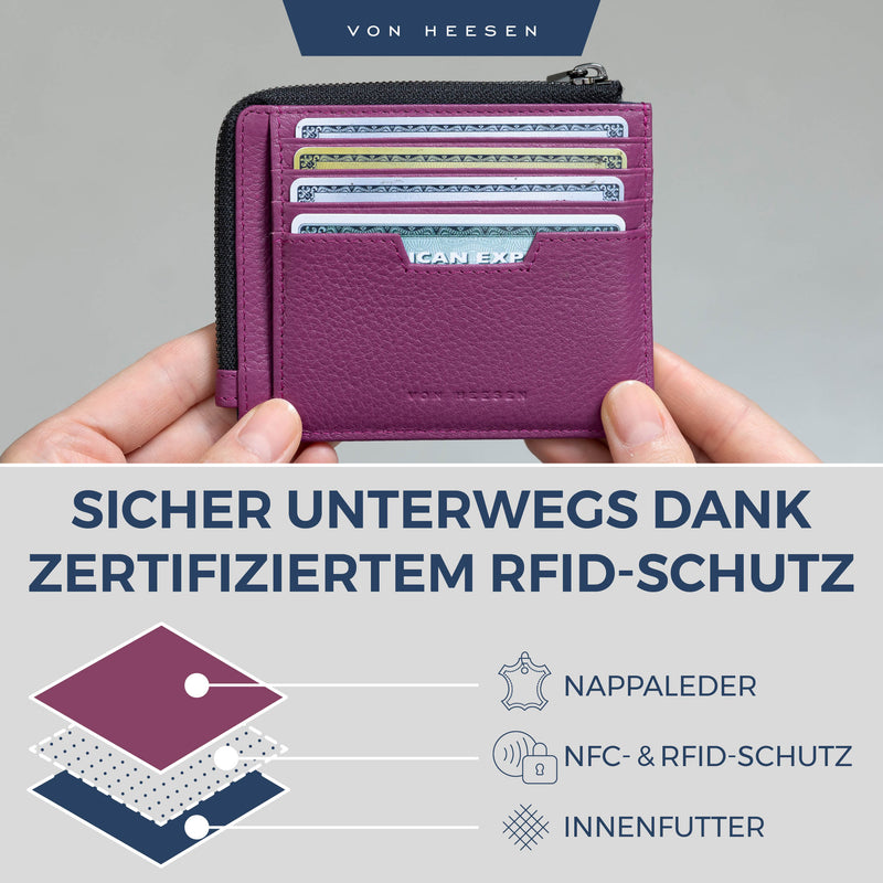Kartenetui mit RFID-Schutz & 10 Kartenfächer (Genarbt)
