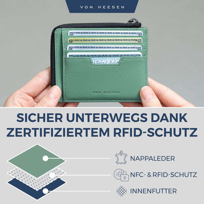 Kartenetui mit RFID-Schutz & 10 Kartenfächer (Genarbt)