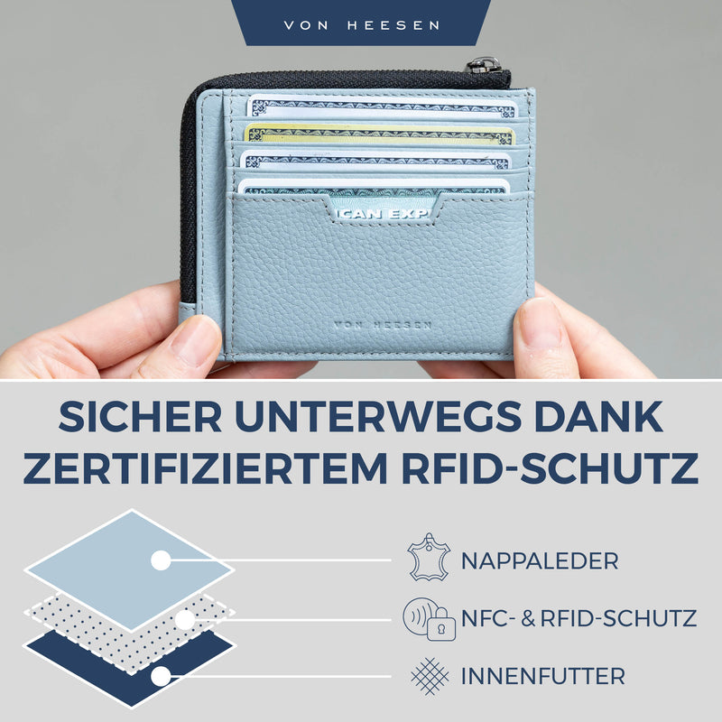 Kartenetui mit RFID-Schutz & 10 Kartenfächer (Genarbt)