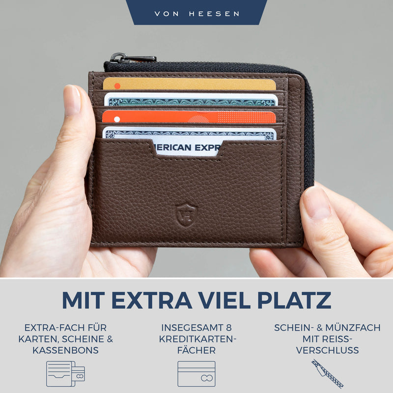 Kartenetui mit RFID-Schutz & 10 Kartenfächer (Genarbt)