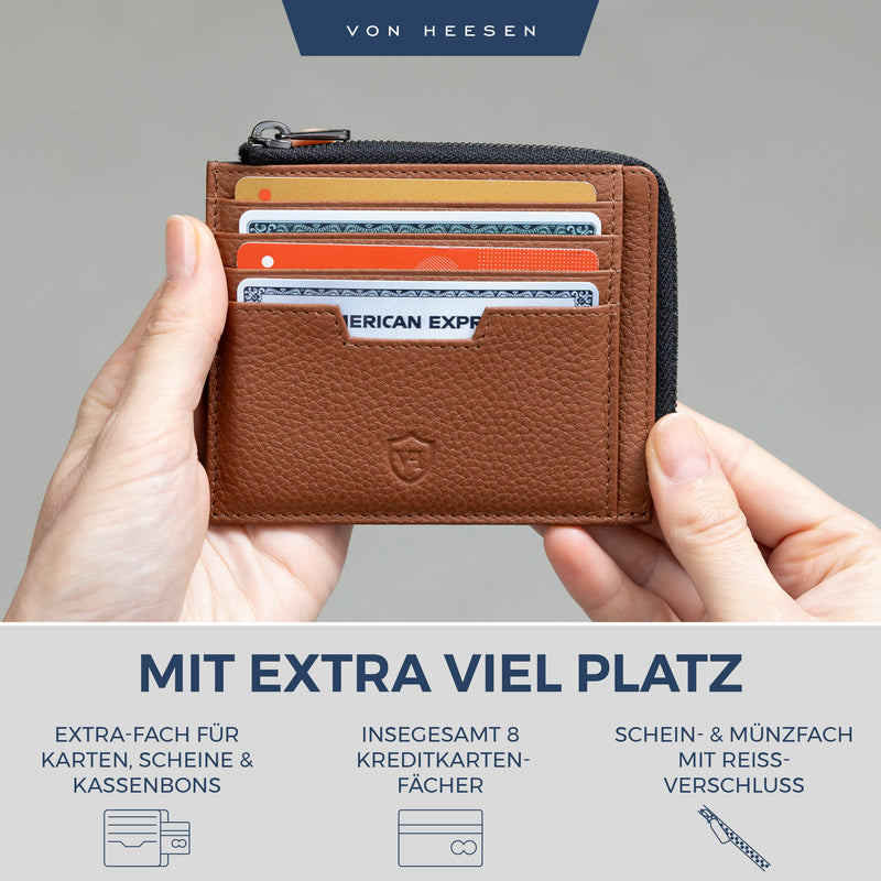 Kartenetui mit RFID-Schutz & 10 Kartenfächer (Genarbt)