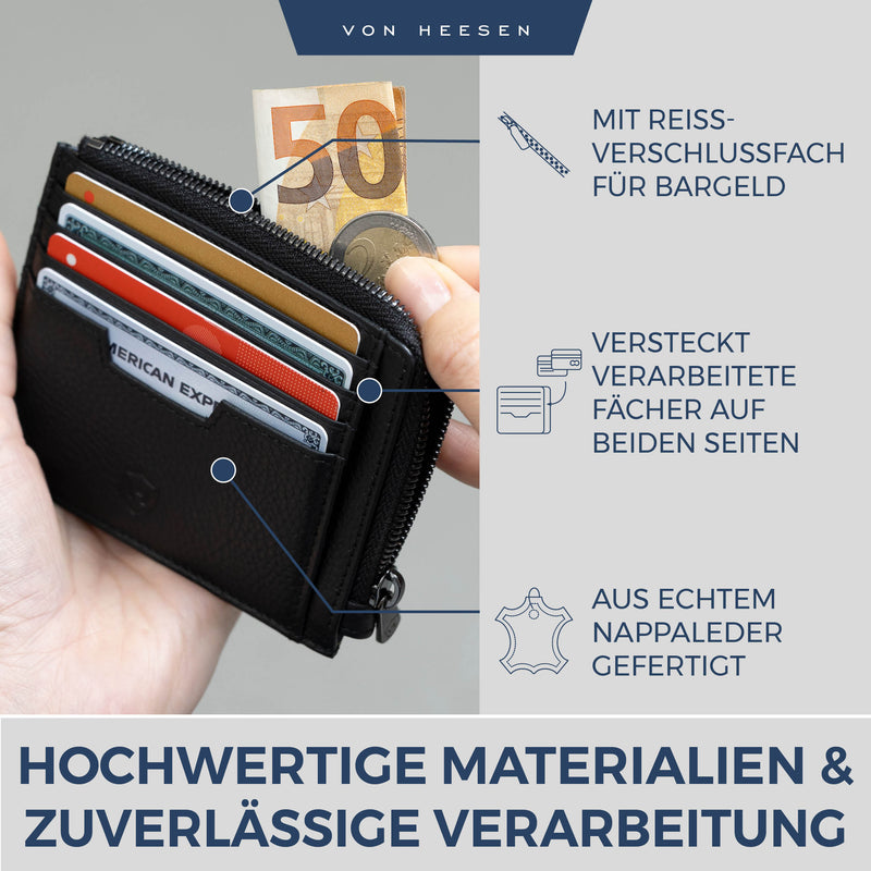 Kartenetui mit RFID-Schutz & 10 Kartenfächer (Genarbt)