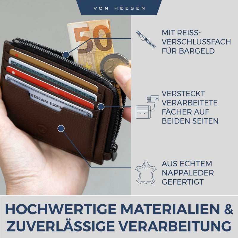 Kartenetui mit RFID-Schutz & 10 Kartenfächer (Genarbt)