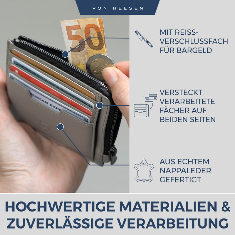 Kartenetui mit RFID-Schutz & 10 Kartenfächer (Genarbt)