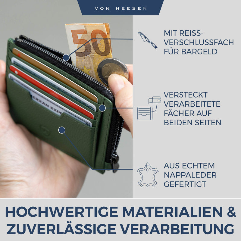 Kartenetui mit RFID-Schutz & 10 Kartenfächer (Genarbt)