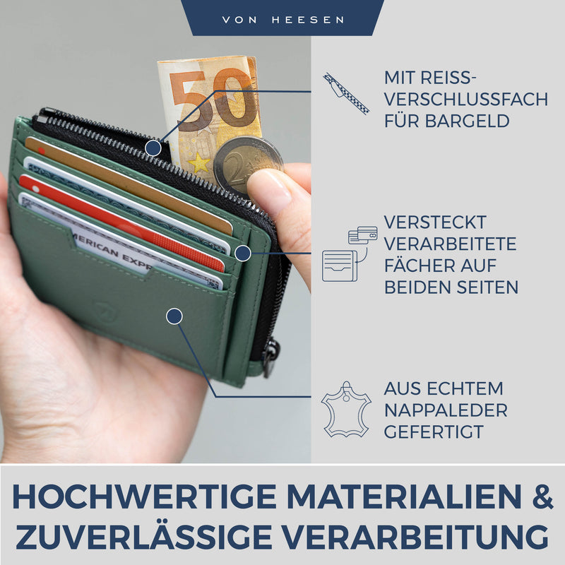 Kartenetui mit RFID-Schutz & 10 Kartenfächer (Genarbt)
